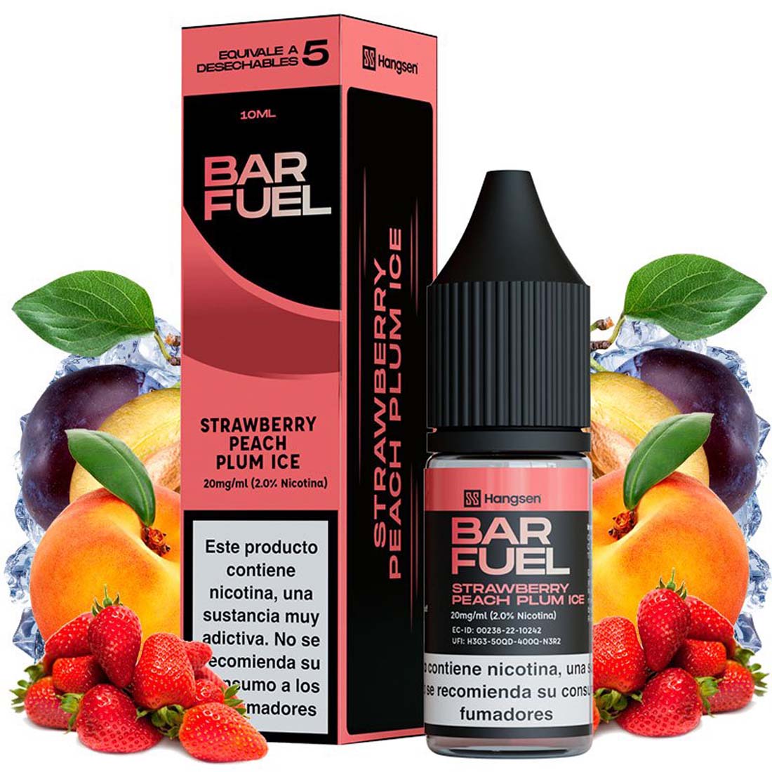 strawberry-peach-plum-ice-10ml-bar-fuel-by-hangsen Sales Strawberry Peach Plum Ice 10ml - Bar Fuel - Imagen 1
